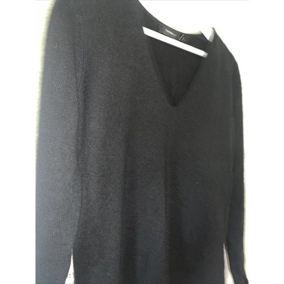 Theory Women's Black Cashmere V-Neck Long Sleeve Sweater Size Small - Picture 4 of 8